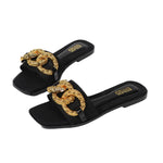 Black Casual Slides