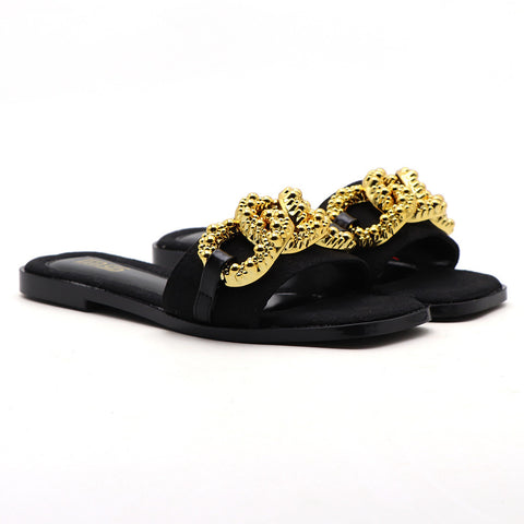 Black Casual Slides