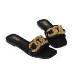 Black Casual Slides
